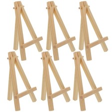 6 Pack 8" Small Natural Wood Display Easel, A-Frame Artist Tripod Tabletop Stand