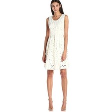 new ELIE TAHARI off white ivory Jessy floral lace sleeveless dress sz 2 nwt