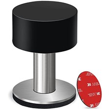 Door Stoppers with Extra Stickers, Self-Adhesive Door Stop with Black Rubber ...