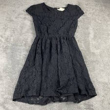 Coincidence & Chance Black Lace Cap Sleeve A-line Mini Dress Womens XS