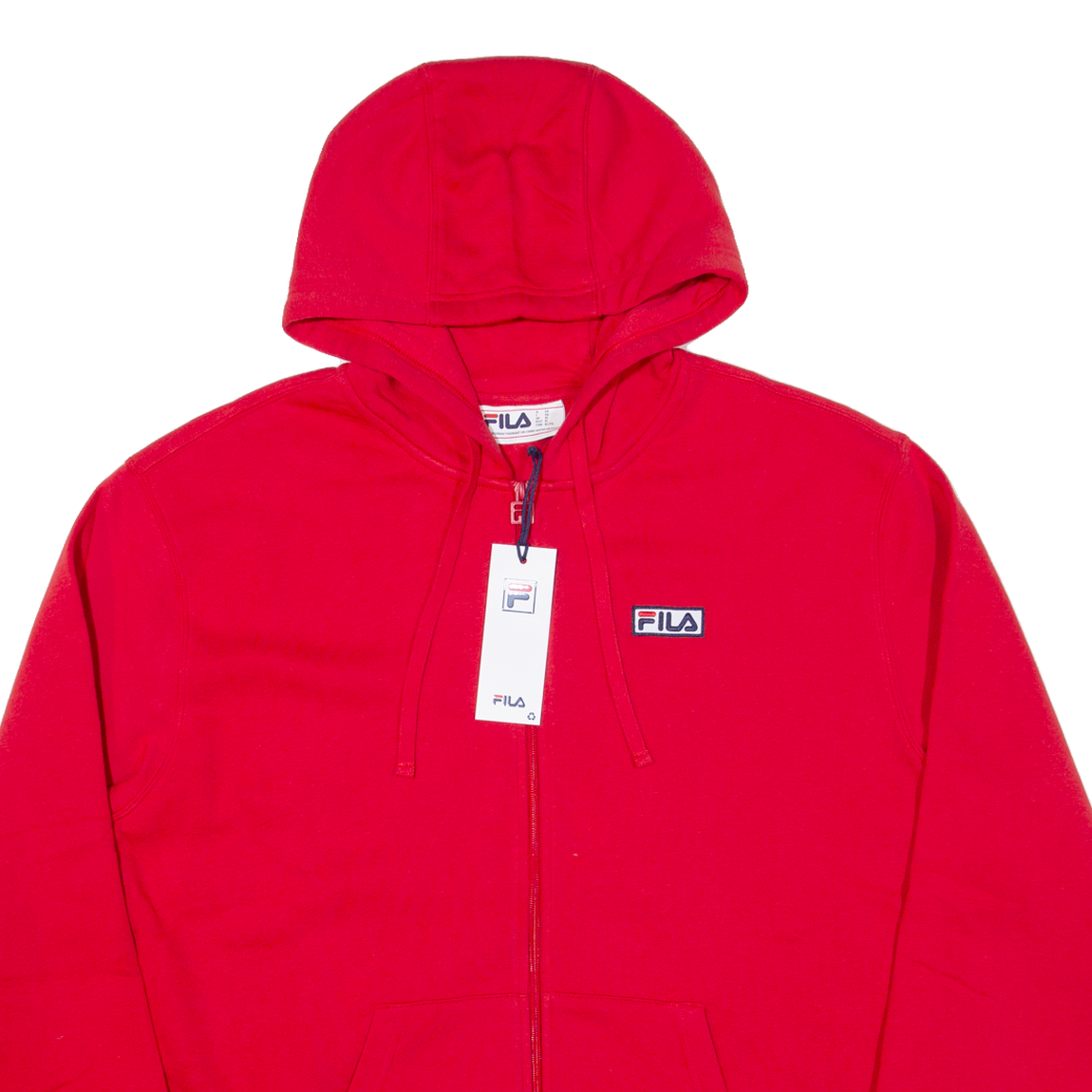FILA Felpa con Cappuccio Uomo Rossa Full Zip XL