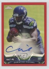 2013 Topps Chrome Red Refractor Rookie Auto 3/5 Christine Michael #186 Auto 0a1