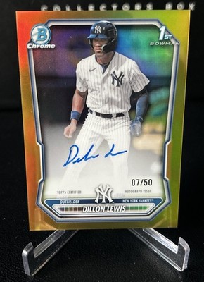 2026 Bowman- Dillon Lewis Yankees, On Card Auto True Gold 1st Bowman /50
