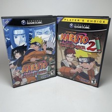 Naruto Clash of Ninja 1 & 2 GameCube Lot - Tested Working - 1 CIB 1 Disc+Case