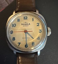 Shinola Mechanic Watch 39mm w/ Wood Box   Very gently worn - WON  T GO LOWER