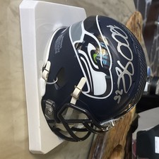 Minicasco de fútbol americano autografiado Richard Sherman Seahawks certificación de jugador