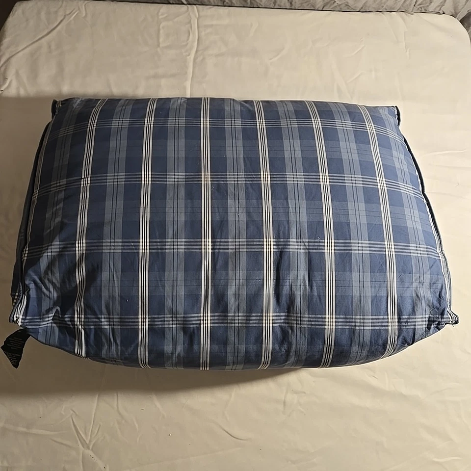 Ralph Lauren Polo PRL Tartan Plaid Pillow Wedge Bolster 20" x 14" Blue Green - Image 2 of 4