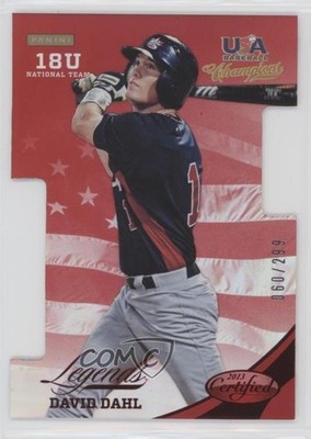2013 USA Baseball Champions Certified Legends Die-Cut Mirror Red David Dahl e6q
