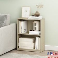 Bookcase Storage Book Shelf Open 2-Tier Compact Home Office Organizer Wood