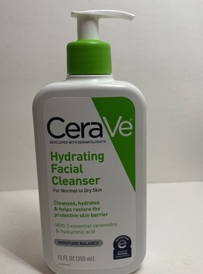 CERAVE Hydrating Facial Cleanser Moisture Balance 12 Oz Normal Dry Skin Restores