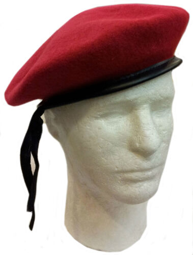 French Wool Monty Military GI Beret Cap Hat with Adjustable Strap