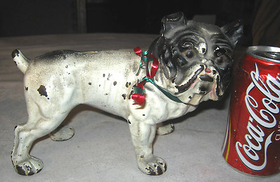ANTIQUE HUBLEY CAST IRON ENGLISH BULLDOG ART STATUE SCULPTURE DOG