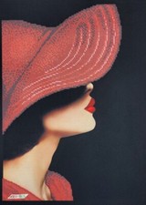 Bead Embroidery Kit DIY Craft Kit Stamped Bead Needlepoint Woman In Red d3547