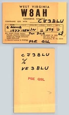 Ham Radio QSL QSO Postcard W8AH, Charleston, WV, USA