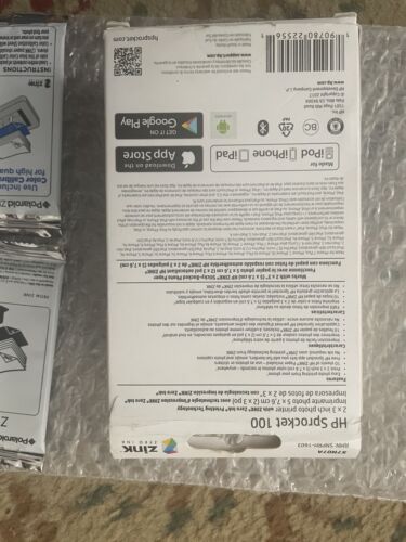 HP X7N07A White Sprocket 100 Portable Photos Instantly Print 2 x 3 inch +7 Pac's - Picture 3 of 5