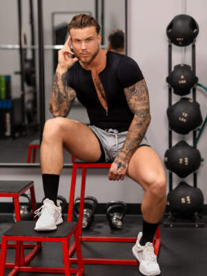 Men's Black T-Shirt Bodysuit - Athleticwear For Men - Body Aware S Men's Black T-Shirt Bodysuit - Athleticwear For Men - Body Aware S