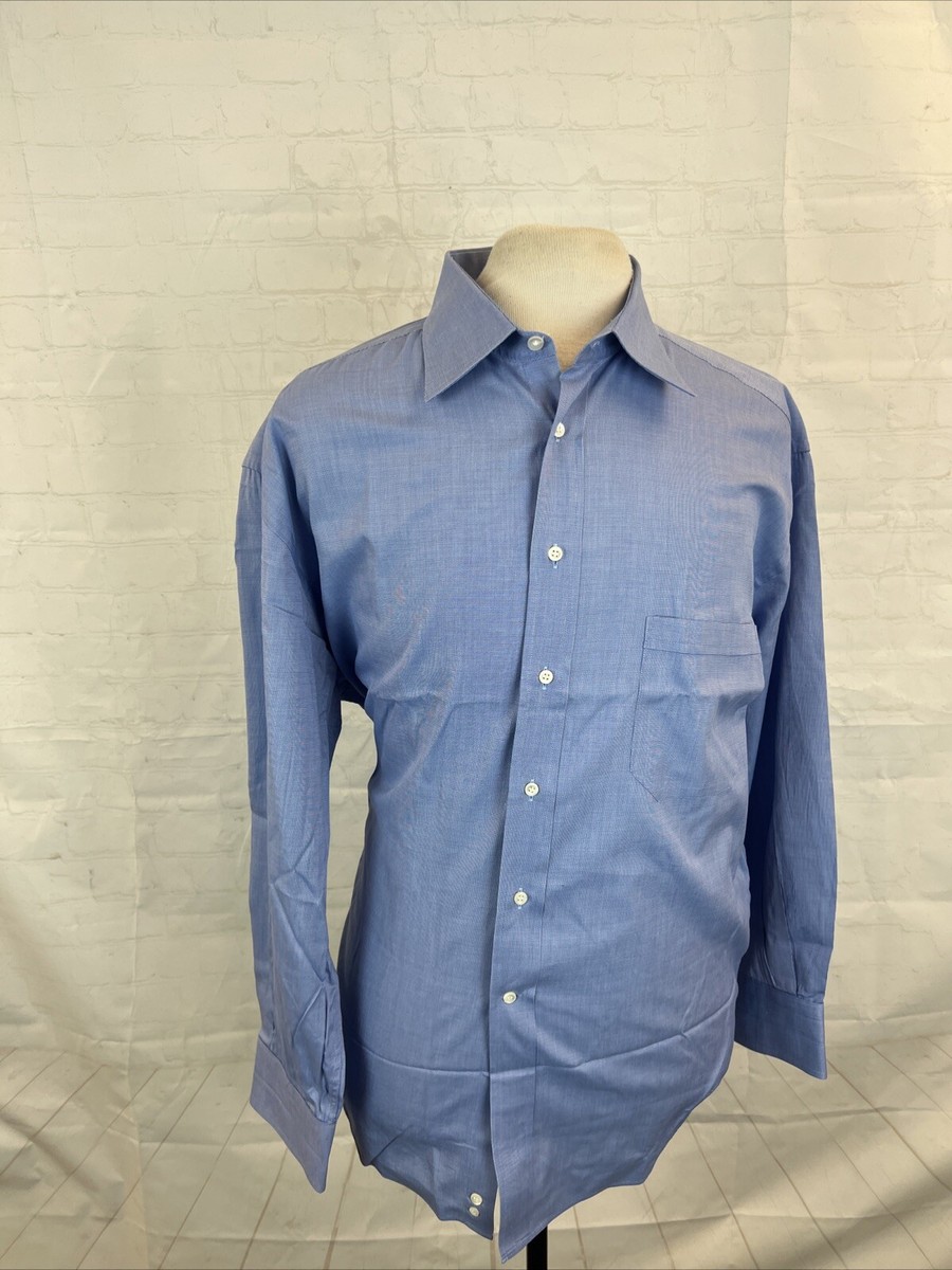 Canali Men's Blue Textured Cotton Dress Shirt 17.5 - 44 $385 | eBay