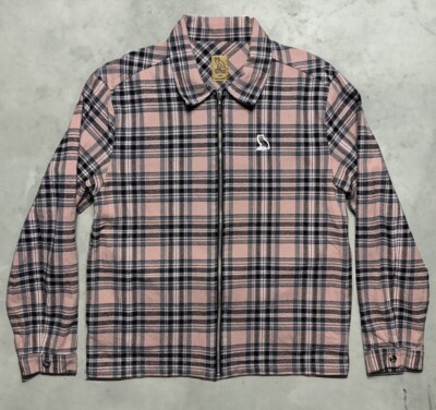 Drake X OVO Octobers Very Own Logo Zip Up Pink Plaid Flannel