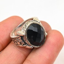 Black Onyx Solid 925 Sterling Silver Beautiful Handmade Men's Ring All Size M832