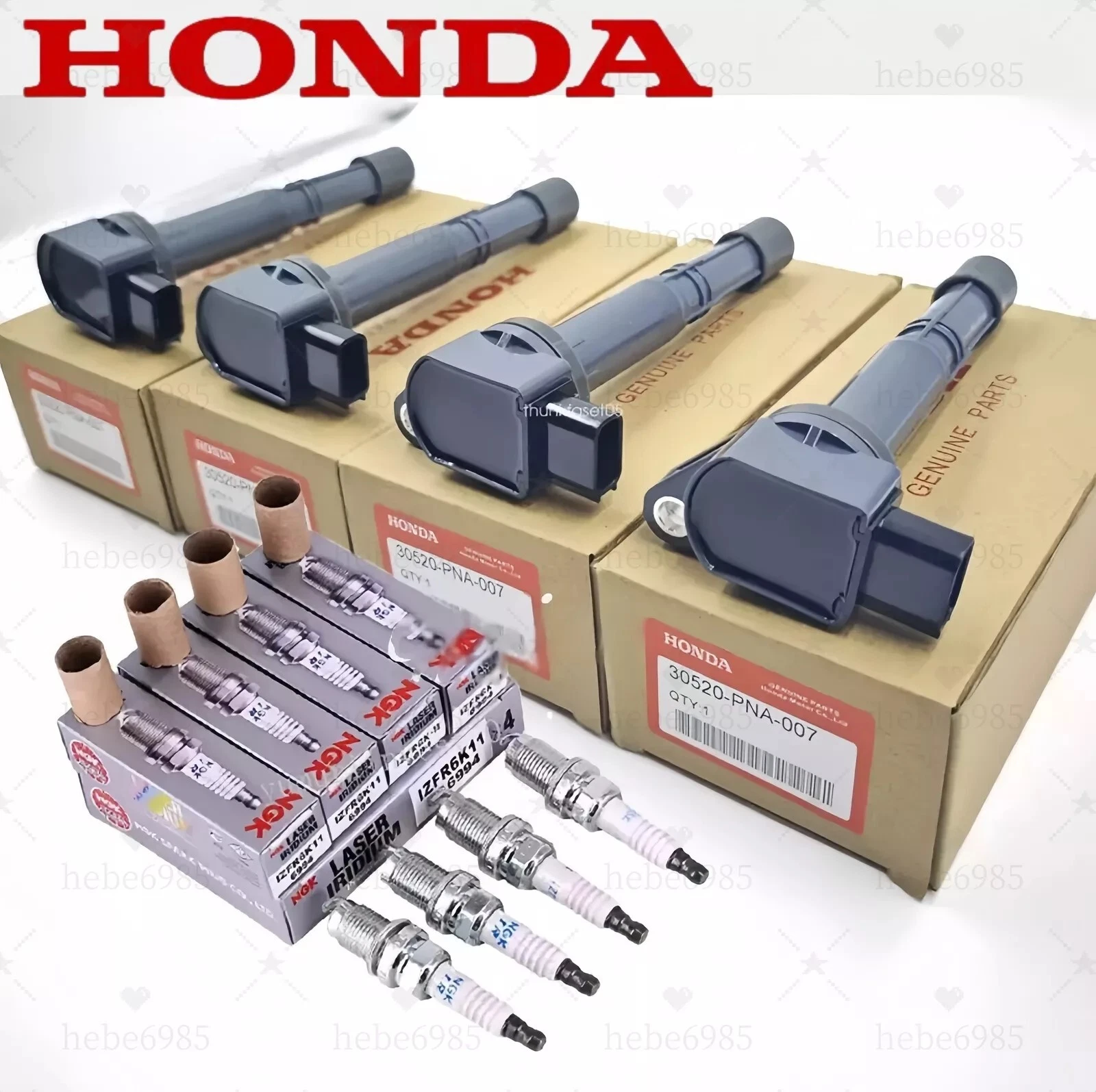 4X Ignition Coils UF311 & Spark Plugs for Honda CR-V Accord Element 2.4L OEM Replacement
