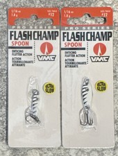 2 Packs VMC Pro Series Flash Champ Spoon Ice Fishing 1/16 OZ Glow Tiger