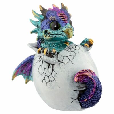 Schlüpfdrachen Ei lila, blau und gold 9cm x 8cm x 6cm. (Catid139)