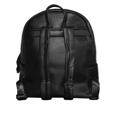 🎒 Sac à Dos En Cuir écologique Noir - Homme/Femme - École - Poche Zippée - Sarani