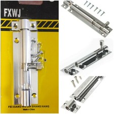 4" Silver Barrel Bolt Door Buckle Slide Lock Latch With Screws Garage Shed Lock