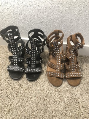 tan studded gladiator sandals