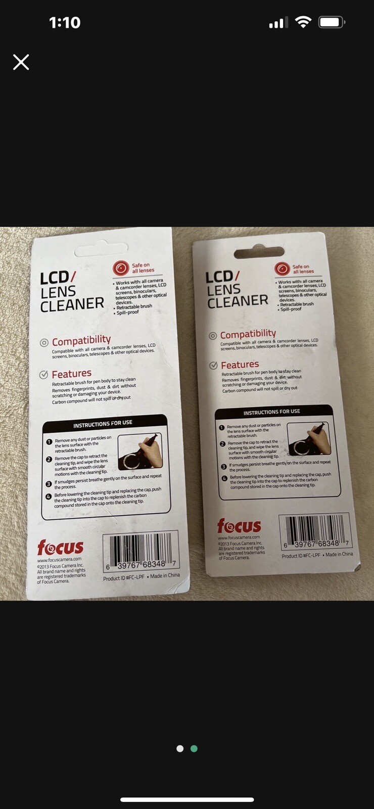 2 Pieces Of Lcd Lens Cleaner Spill Proof 500+ Uses Phone Camera Lens