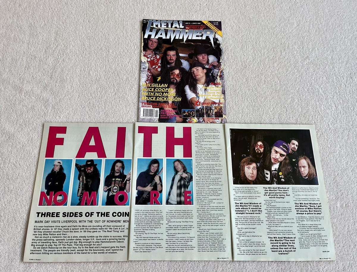 Faith No More 1990 Clip Clipping Metal Rock UK Poster Music