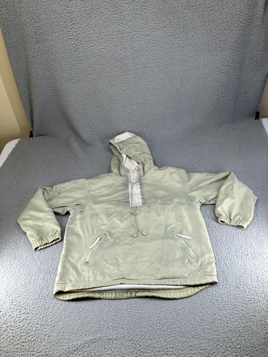 Vintage Old Navy Jacket Men Medium Gray 90s Anorak Fleece Lined