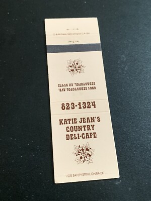 Vintage California Matchbook  Katie Jean s Country Deli Cafe  Sebastopol