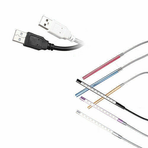 LED USB Keyboard Night PC Light Flexible Lamp 10 LED for Reading Notebook Laptop - Picture 3 of 8