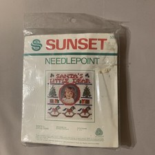 Sunset Needlepoint Kit 5099 Vintage Santa's Little Dear Fits 5" x 5" Frame New