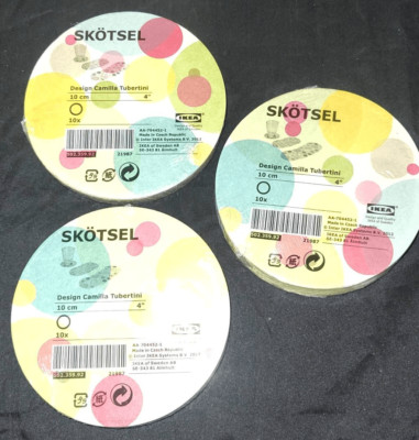 IKEA IKEA Paper coasters 4'' Design Camilla Tubertini 3 pack of 10 Spring Easter
