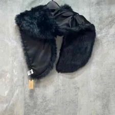 Halogen Women's Black Faux-Fur Pull-Through Scarf SZ OS