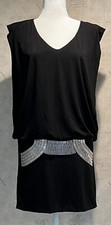 Trixxi Black Blouson Bodycon Dress With Sequin Detail - Size M