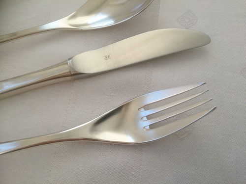 WMF Brasilia Silber Besteck 3 tlg Messer Gabel Löffel 90er Neuwertig -mehrere - Picture 3 of 7