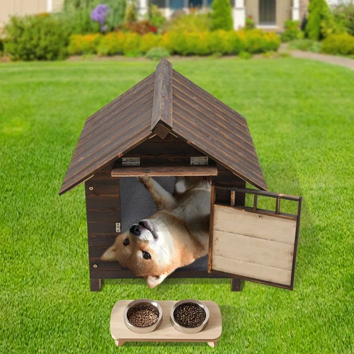 Pet House&Dog House with Window and Door for Dog within 10kg/22.05 lbs Brown New - Picture 2 of 18