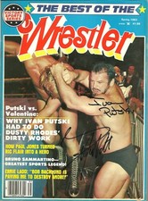 EB1842  IVAN PUTSKI GREG VALENTINE   signed Vintage  Wrestling Magazine w/COA