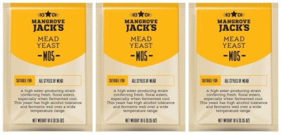 3x Mangrove Jacks Bierhefe - M05 Mead Yeast 10g