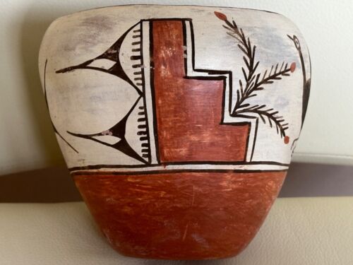 VINTAGE ZIA Native American Pottery Bird MOTIF Vase Unmarked Bottom 6.5" x 6" - Picture 2 of 6