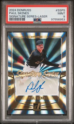 ? 2024 Panini Donruss PAUL SKENES Signature Series Laser PSA 9 