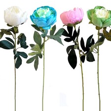 Single Peony with 50cm Stem Silk Artificial Flowers Wedding Bouquet Home Party