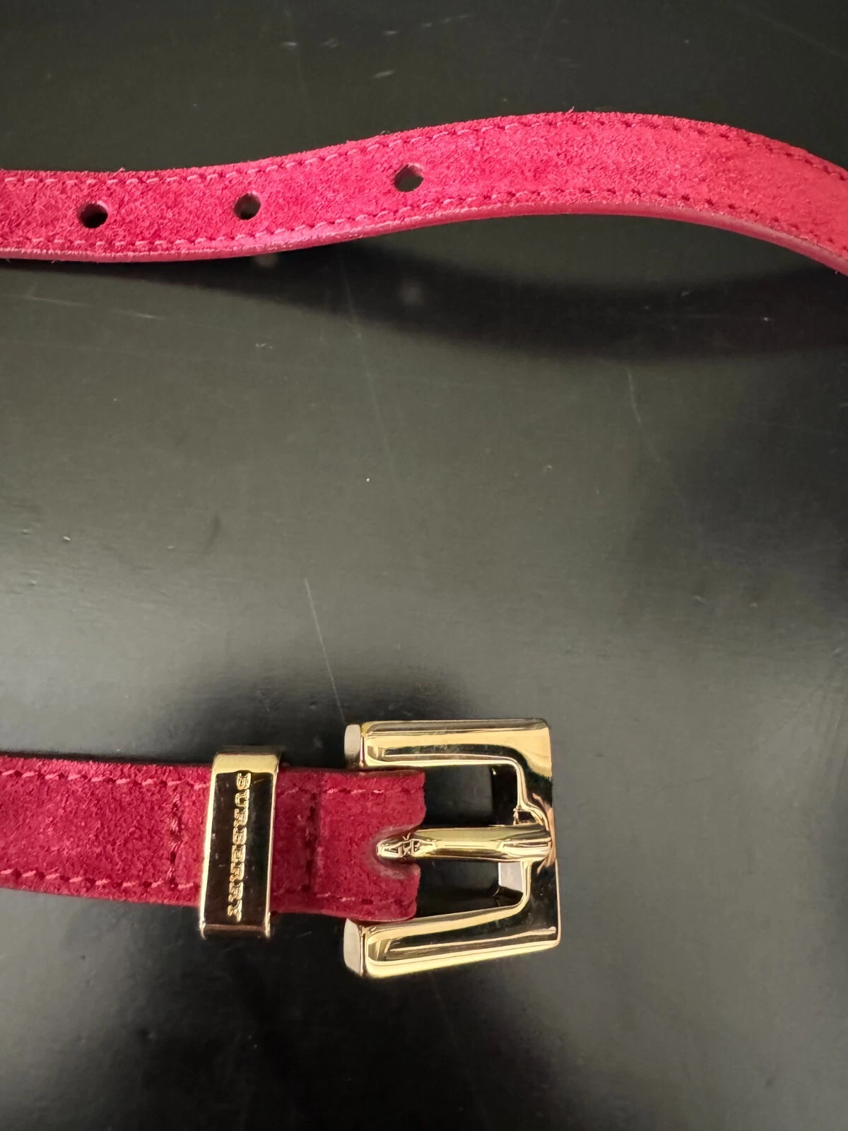 Burberry Borgogna Cintura Regolabile Sued per Abito Taglia Unica Made in Italy