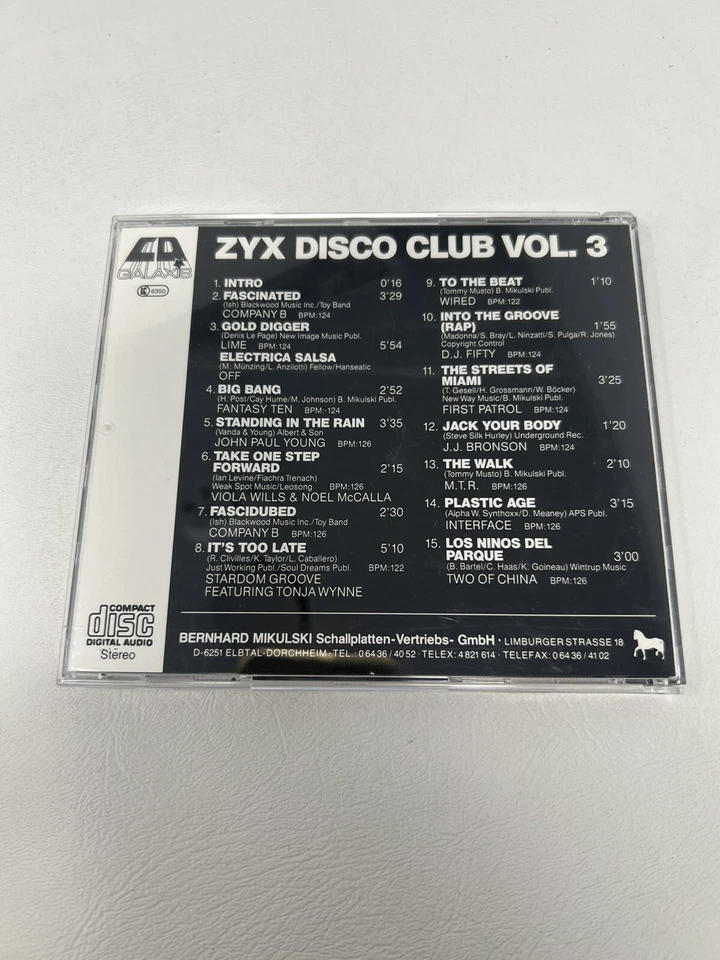 ZYX Disco Club Volume 3 /various artists/ 1987 CD pre-owned Foto 3 de 3