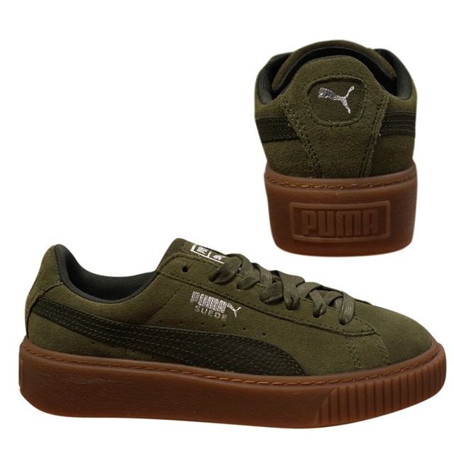 puma suede platform animal olive