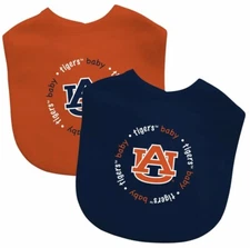2 PAC!  NCAA Auburn Tigers Baby Fanatic Bibs NEW