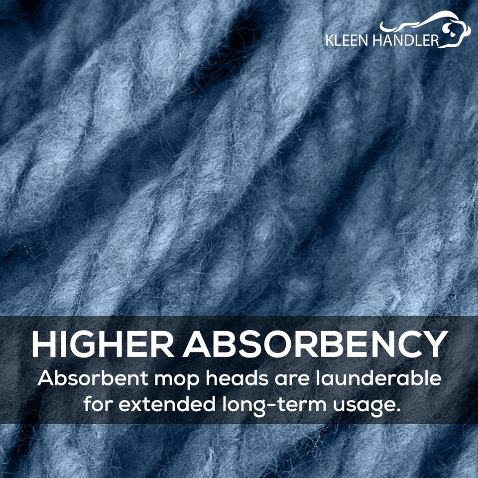 Heavy Duty Commercial Loop-End Wet Mop Replacement Head Refills, Blue - Image 4 of 4